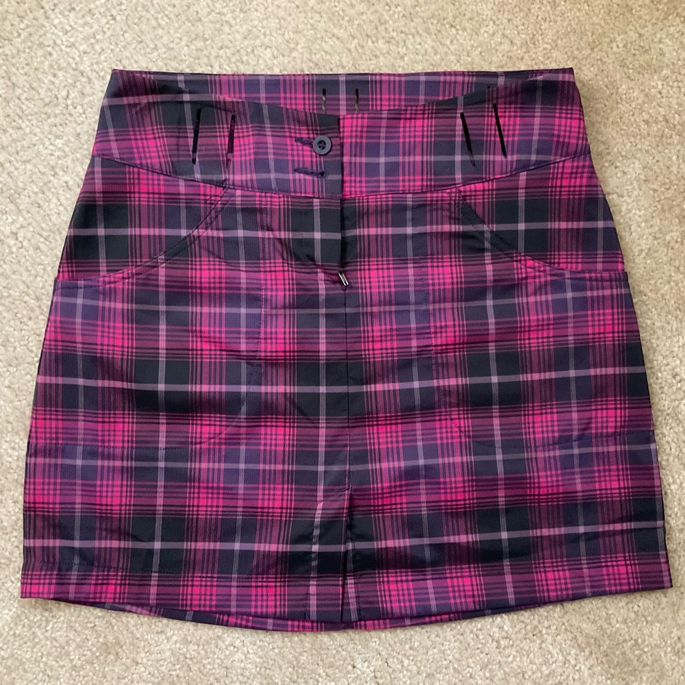Nike Pink and Black Plaid Golf/Tennis Skirt